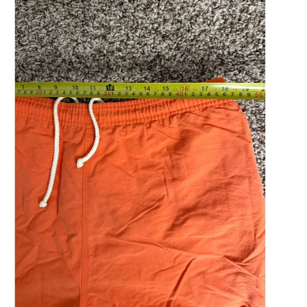 Galyans Mens‎ Orange Swim Trunks Mesh Lined Board Shorts L Drawstring 5